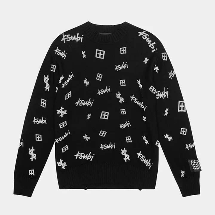 Ksubi Trash Box Knit Crew Black
