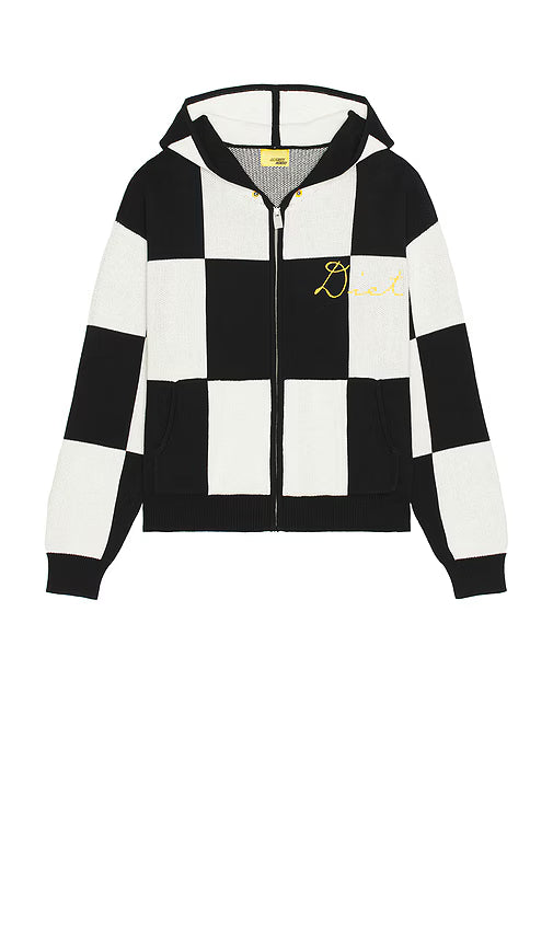 Diet Starts Monday - Checkered Jacquard Full Zip Hoodie