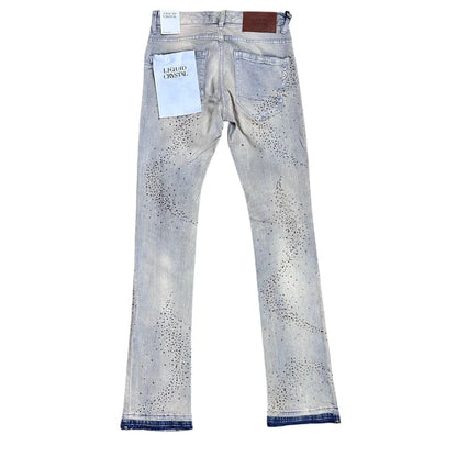 Liquid Crystals Small & Big Crystals Stacked Denim (Cream Wash)