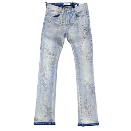 Liquid Crystals Small & Big Crystals Stacked Denim (Cream Wash)