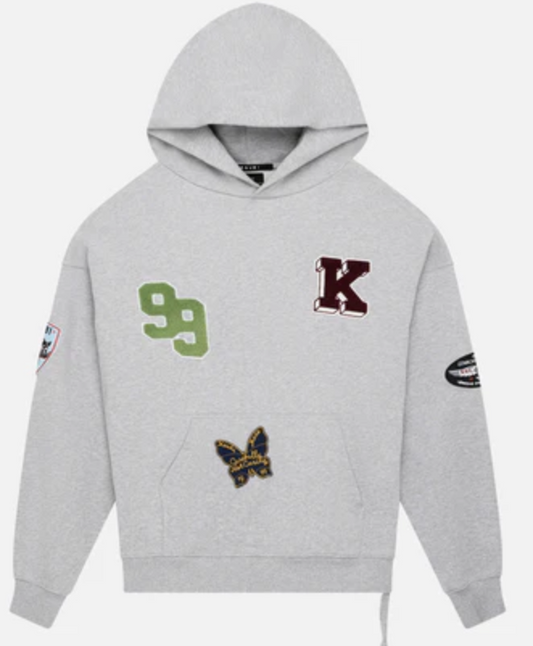 Ksubi Grey Marle Patched Ekcess Hoodie
