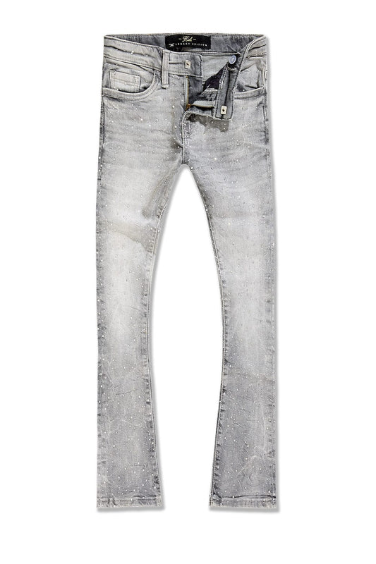 Liquid Crystals Small & Big Crystals Stacked Denim (Cement Wash)