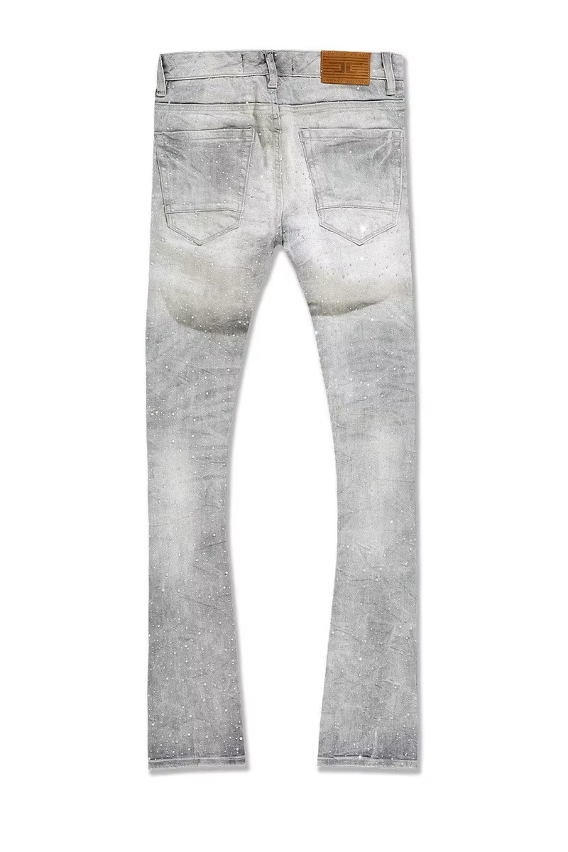 Liquid Crystals Small & Big Crystals Stacked Denim (Cement Wash)
